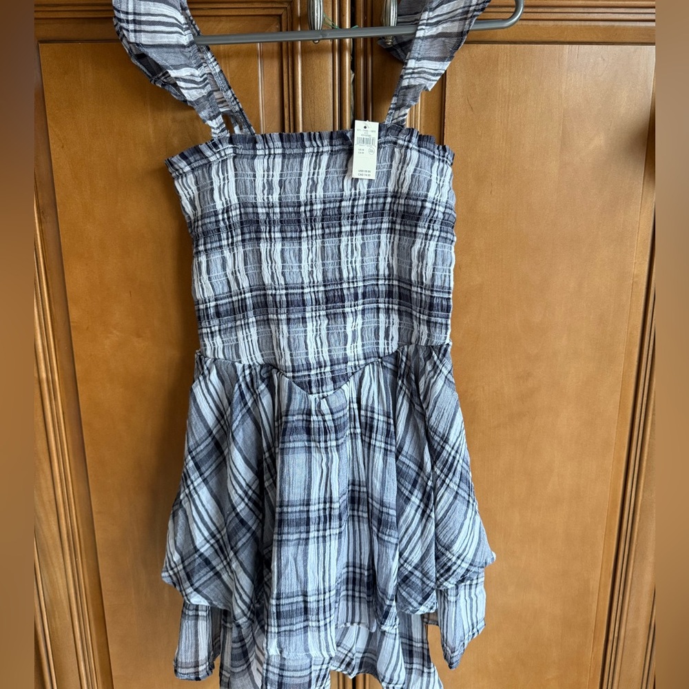 ☀️Aerie/American Eagle Plaid Handkerchief Sleeveless Dress NWT